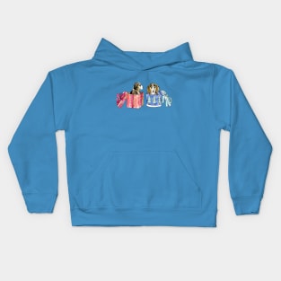 Two Beagles In Boxes Kids Hoodie